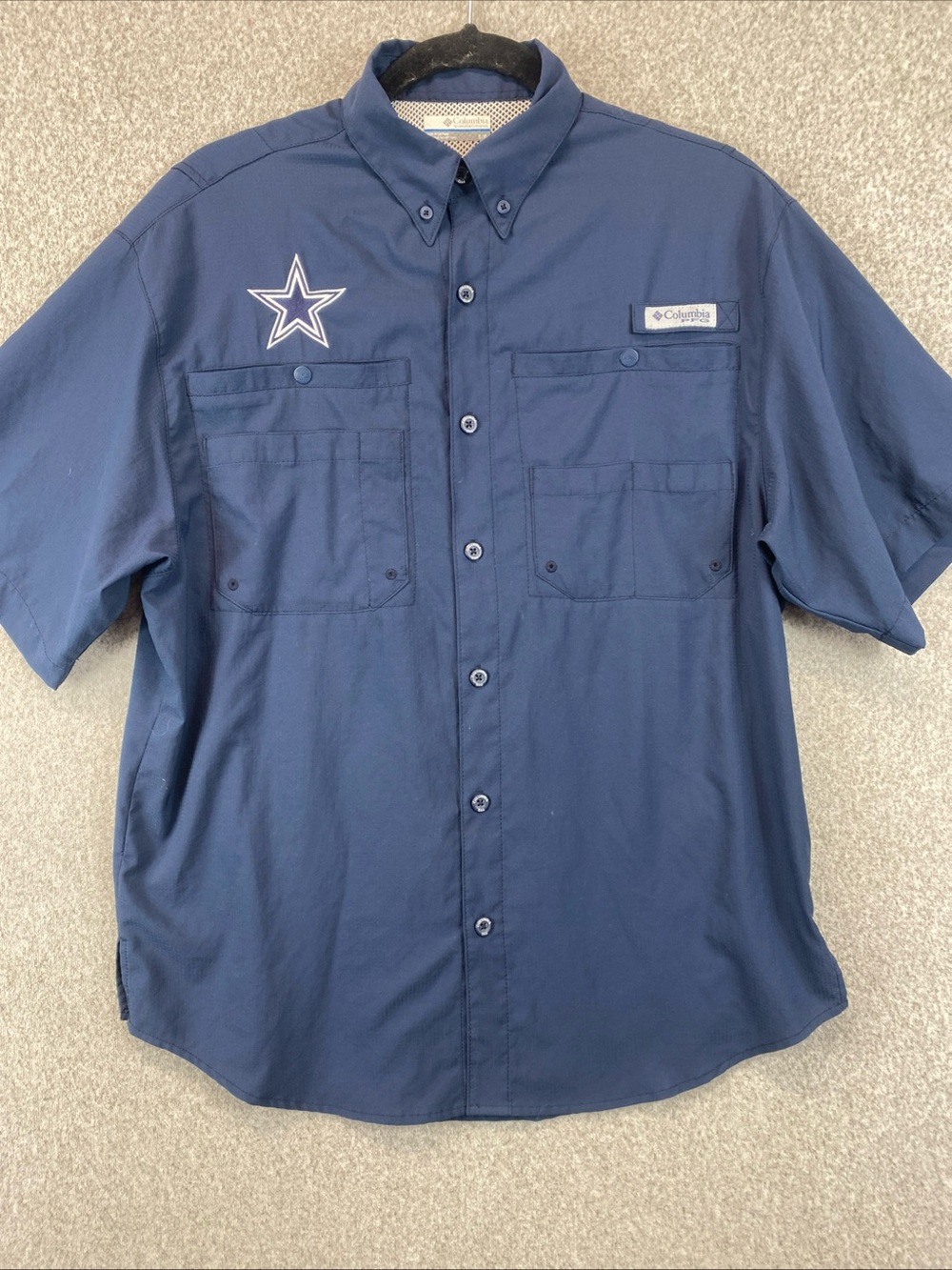 PFG Dallas Cowboys Button Up Shirt Size S Vented Omni Shield Angler Gear Gorp